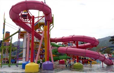 Water slide installation construction site